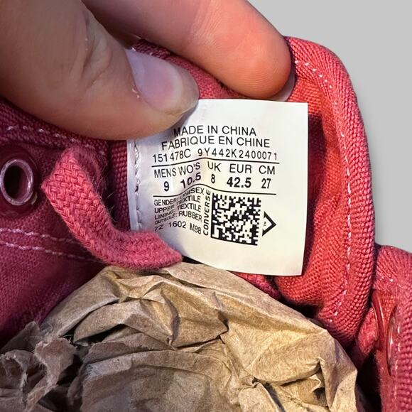 Converse Jack Purcell Ox Red Canvas Sneakers - Men’s Size 9 - Picture 5 of 6